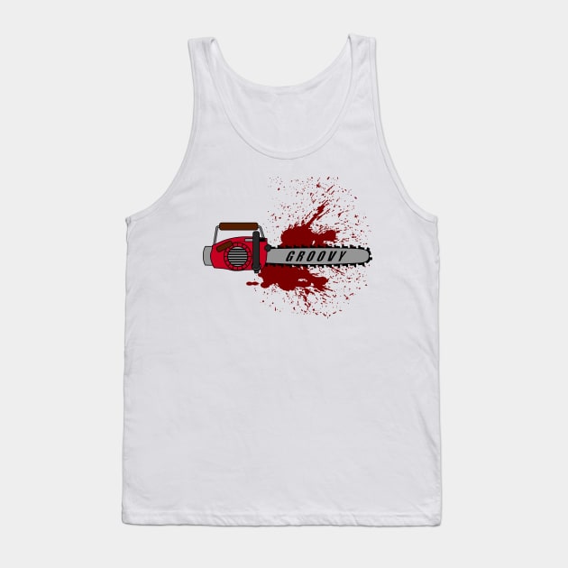 Groovy Chainsaw Tank Top by nickbeta